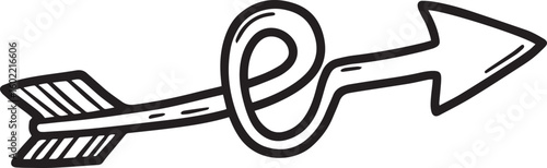 Vector Illustration of a Twisted Arrow Symbolizing Confusion or Complexity