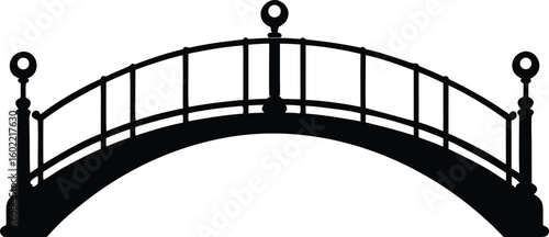  a decorative curved bridge silhouette vector