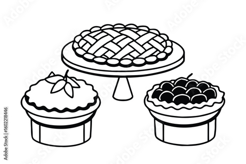 Holiday Pies On Table