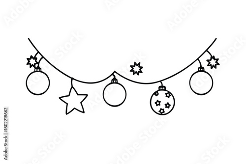 Garland With Baubles And Stars