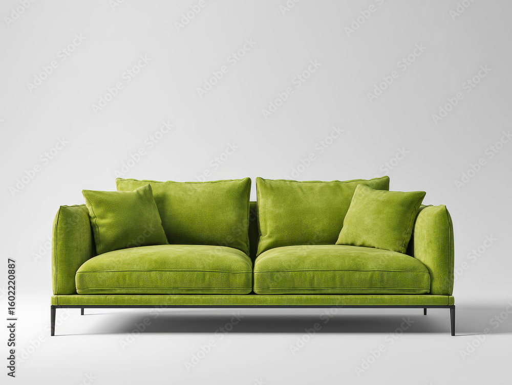 Fototapeta premium Modern Olive Green Sofa Mockup for Stylish Interior Design