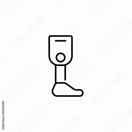 leg foot prosthetic icon sign vector