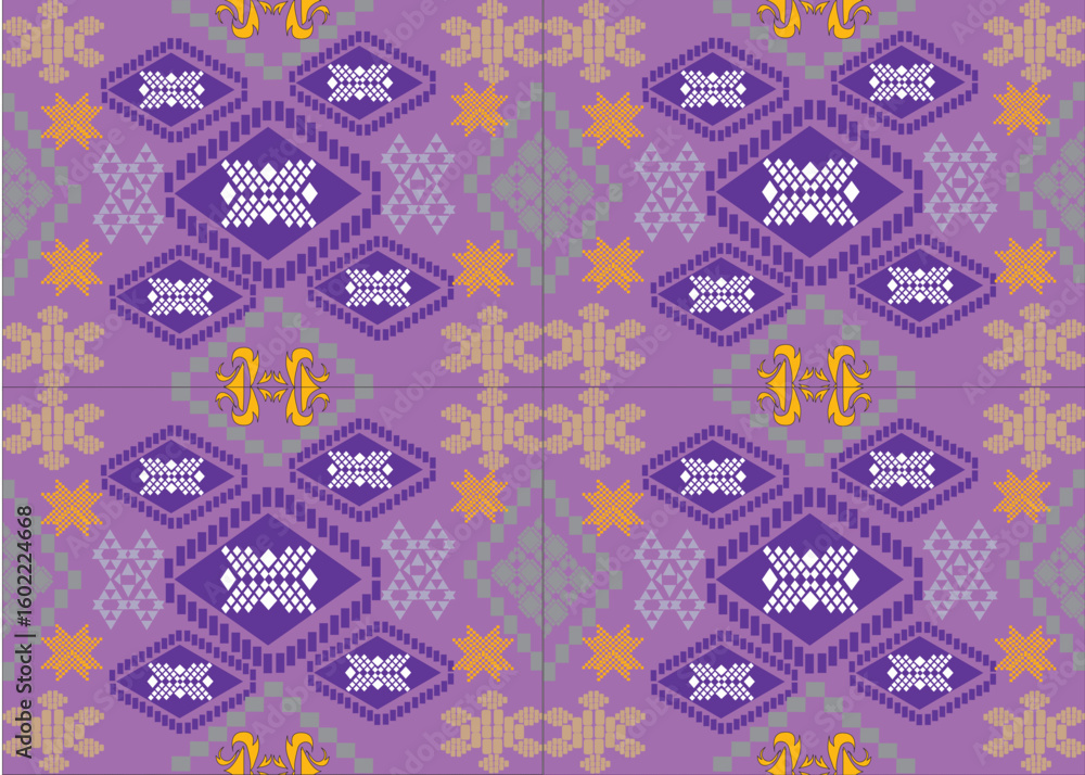 Naklejka premium Pixel pattern design with purple and yellow