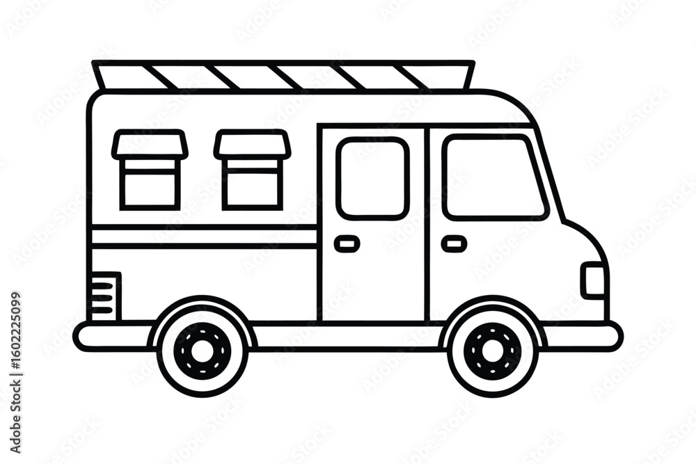 Classic Food Truck Illustration Classic Food Truck Illustration