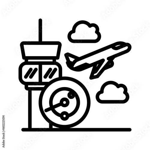 Airplane station icon