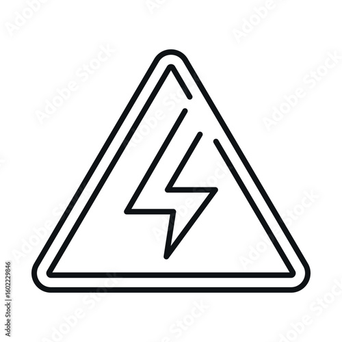 High voltage warning sign vector design indicating electrical hazards and safety precautions for public awareness and safety