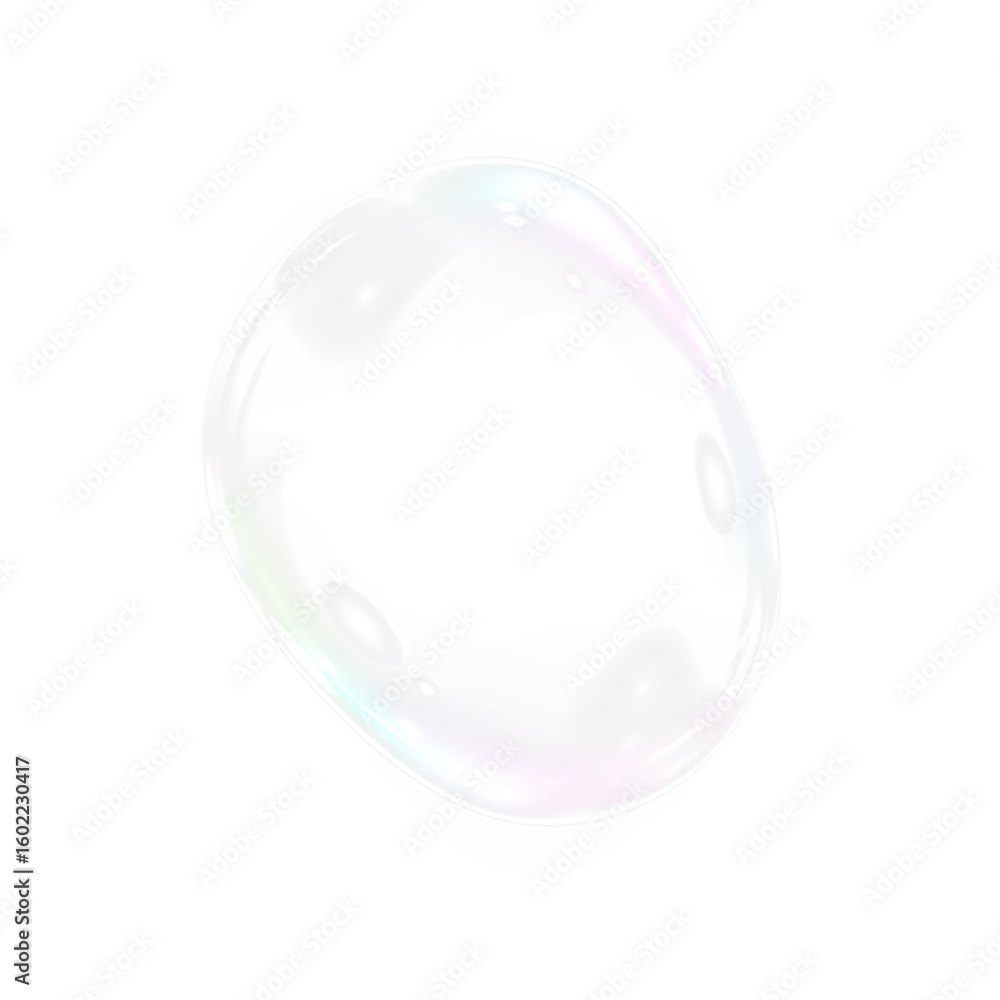 Obraz premium Bubble, transparent, glossy, round, light — colorful PNG bubble with realistic reflections. PNG Overlay on transparent background for clean, soft, air or water-themed compositions and designs