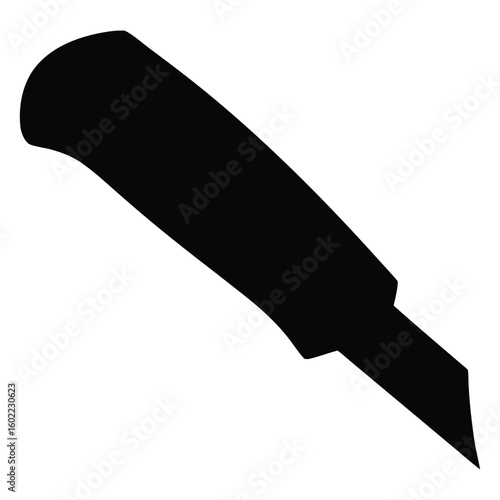 utility knife sharp metal blade household tool hardware vector design