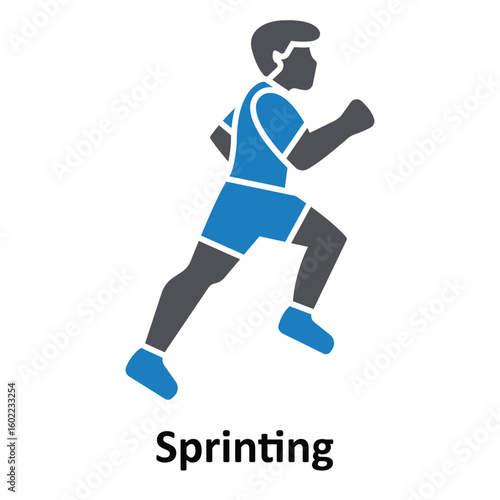 Sprinting Vector Icon which can easily modify or edit