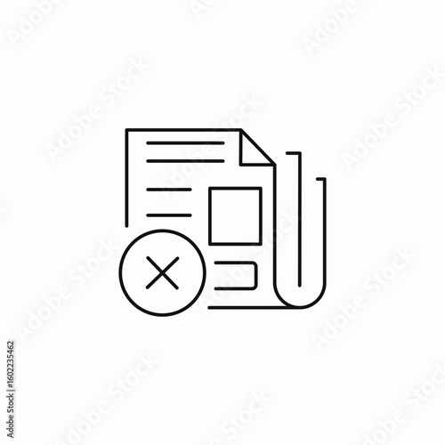 cancel document news icon sign vector