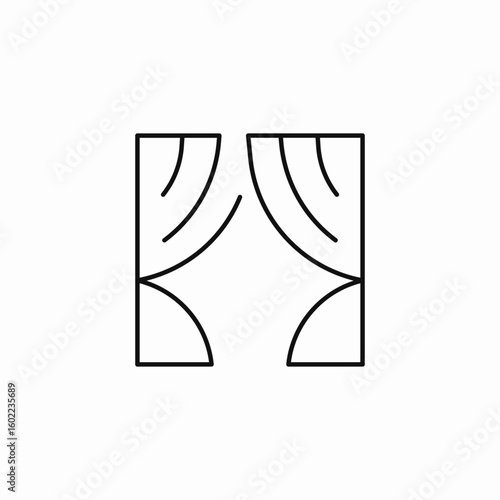 curtains theater stage icon sign vector
