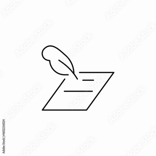 feather pen writing icon sign vector