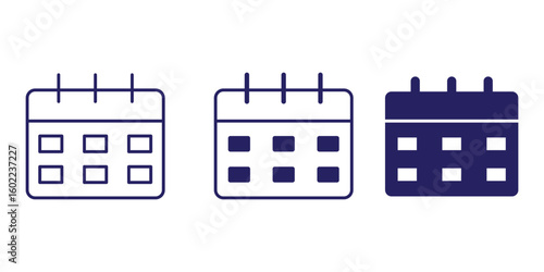 Calendar icon set. Calender symbol. calendar vector icon