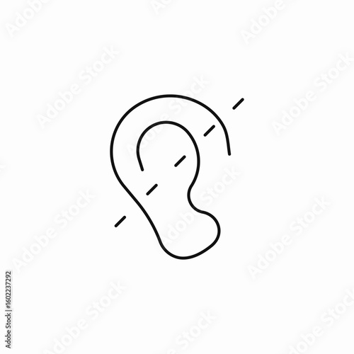 impaired hearing ear icon sign vector