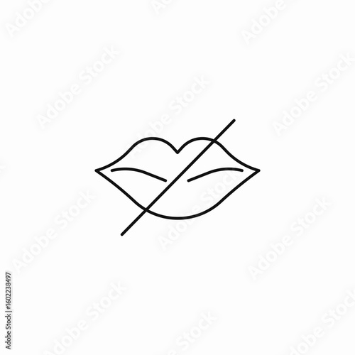 mute lips silent icon sign vector