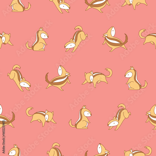 Vector Chipmunk Seamless Pattern Background for Print Fabric Surface Fashion Wrapping