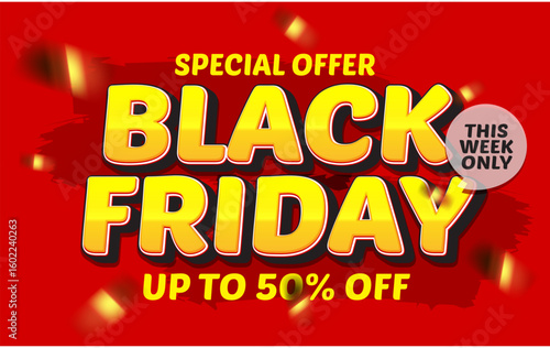 Black friday editable text effect themed sales promotion