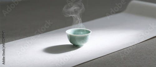 Steamed ceramic tea cup
