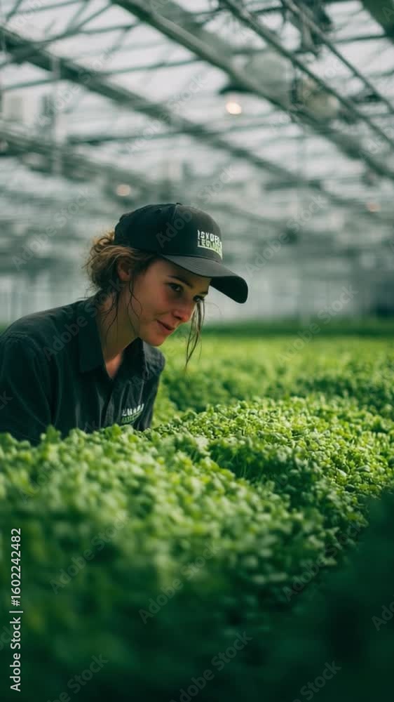 Greenhouse Harvest: A diligent individual meticulously tends to thriving crops within a sunlit greenhouse, showcasing the intersection of nature and human care. Greenhouse Harvest: A diligent individual meticulously tends to thriving crops within a sunlit greenhouse, showcasing the intersection of nature and human care.
