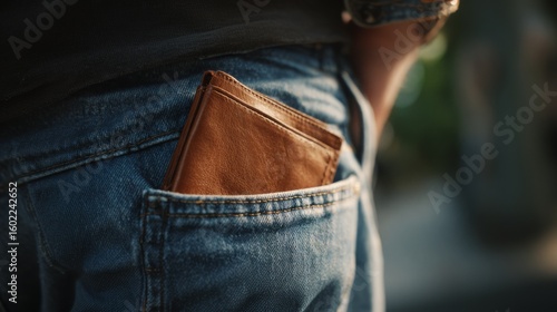 Man Pulling Wallet from Back Pocket of Jeans