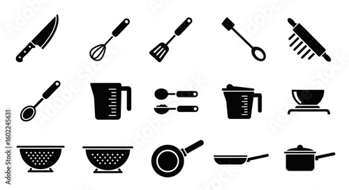Collection of Kitchen Utensils and Cooking Tools
