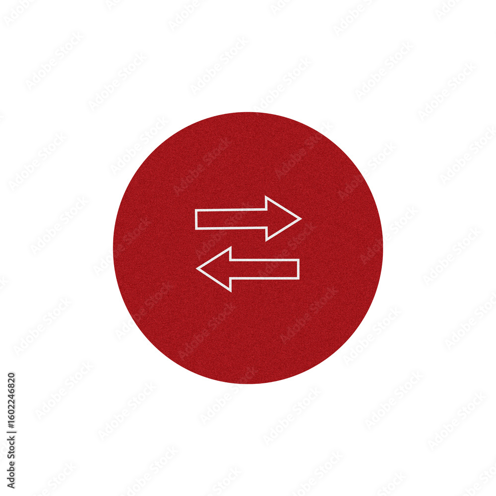 Red circle with opposing arrows icon Red circle with opposing arrows icon
