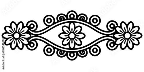 Elegant floral ornament, a stunning minimalist flourish for invitations, cards, and stylish branding projects, refined botanical design element