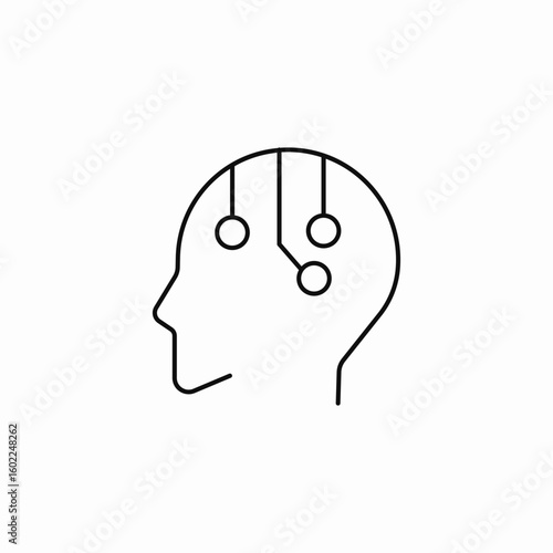 connected human brain icon sign vector
