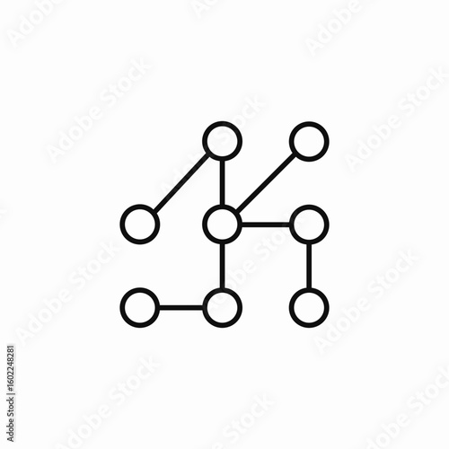 connected nodes network icon sign vector