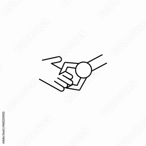 human robot handshake icon sign vector