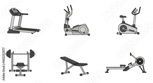 Fitness Equipment Collection for Gym Workouts
