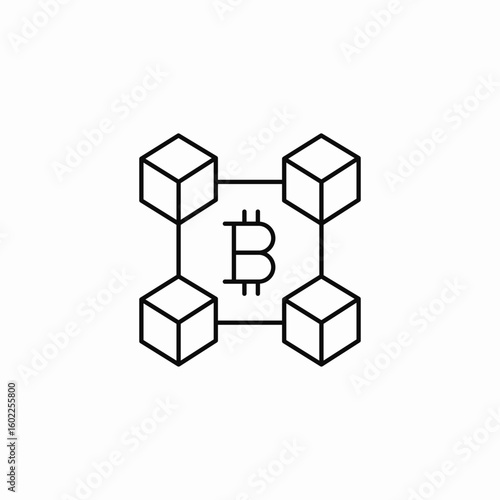 blockchain bitcoin network icon sign vector