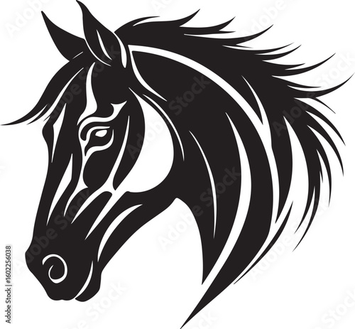 Wallpaper Mural horse head silhouette Torontodigital.ca