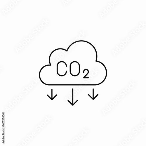 carbon dioxide reduction icon sign vector