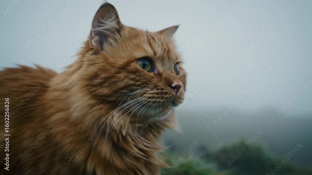 Ginger cat in the mist Ginger cat in the mist