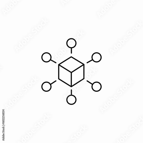 distributed block network icon sign vector