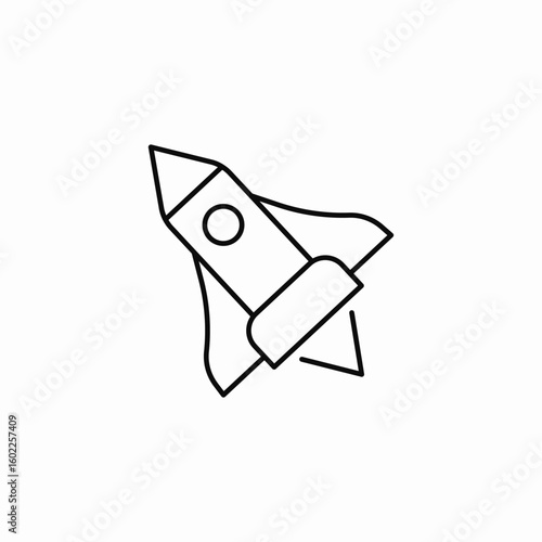 flying rocket ship icon sign vector