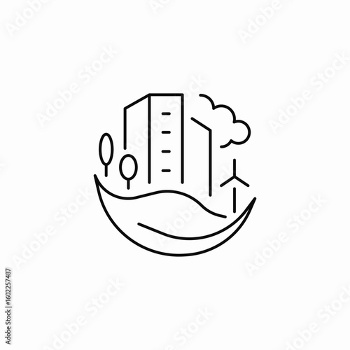 green city scape icon sign vector