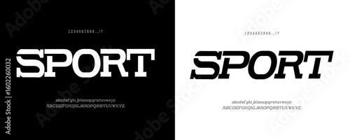 Font Sport. Powerful athletic font, futuristic bold letters, sleek geometric design for sports logos, fast-paced branding, dynamic typography with energetic cuts. Vector typeset. Sporty fonts