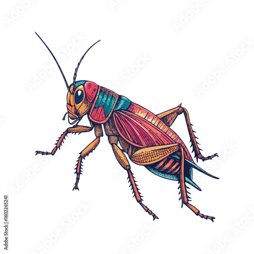 Had cricket lice color vector on white background.02
