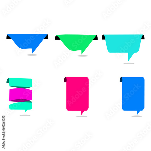 Modern Flat Banner & Speech Bubble Set for Promotions.