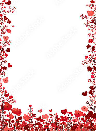 Red floral border on black