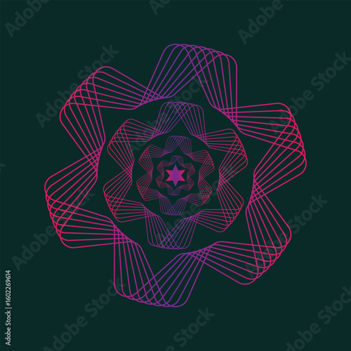 Versatile geometric abstract design with vibrant color palette