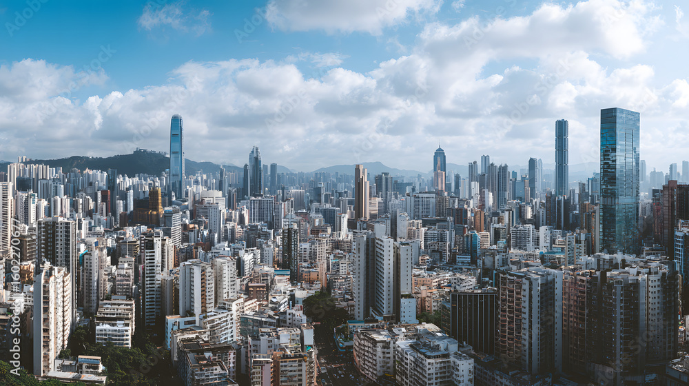 Fototapeta premium City Skyline with Residential Layers