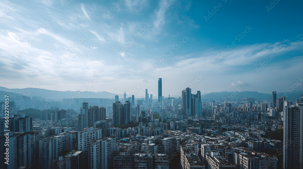 Fototapeta premium City Skyline with Residential Layers