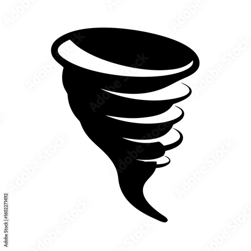 Striking black and white rendition of a swirling and destructive tornado