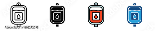 Blood Bag  Icon Set Multiple Style Collection