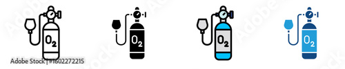 Oxygen Tank  Icon Set Multiple Style Collection