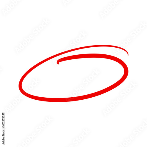 red circle highlight stroke element