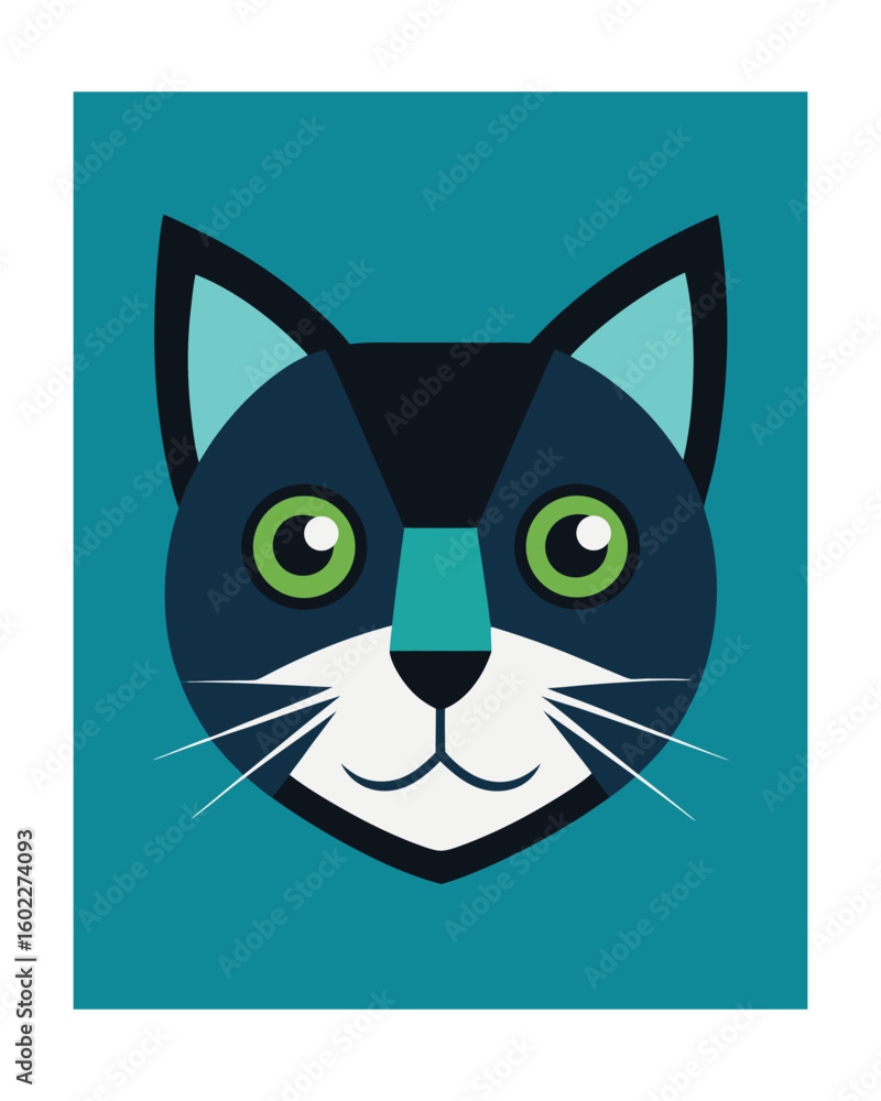 Obraz premium Dark cat face icon